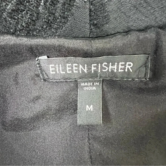 Eileen Fisher Black Textured Coat Jacket Size M - Picture 5 of 7